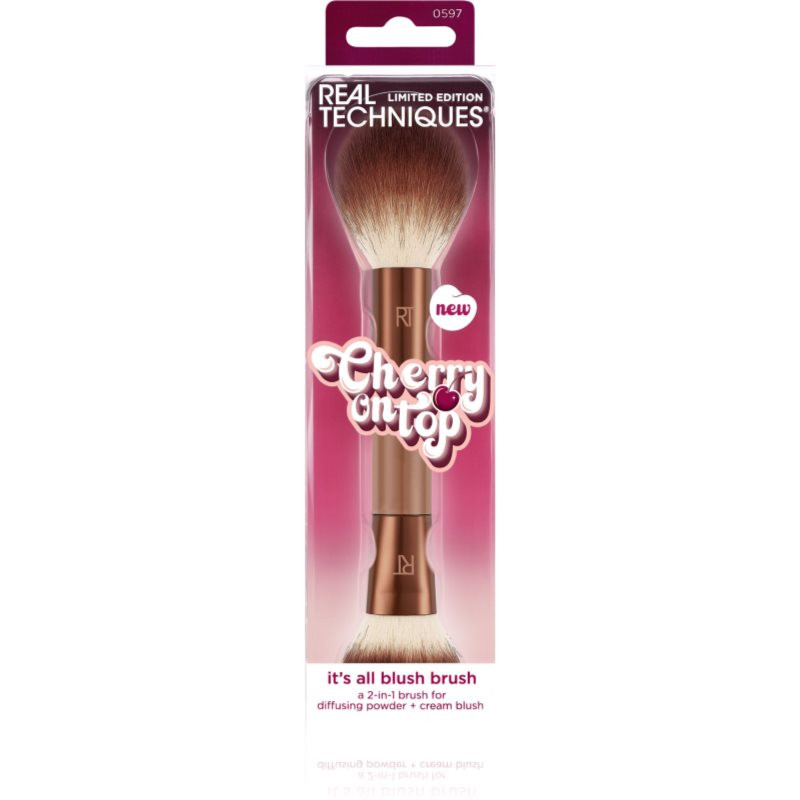 Real Techniques Cherry On Top It's All Blush Brush obojstranný štetec 1 ks