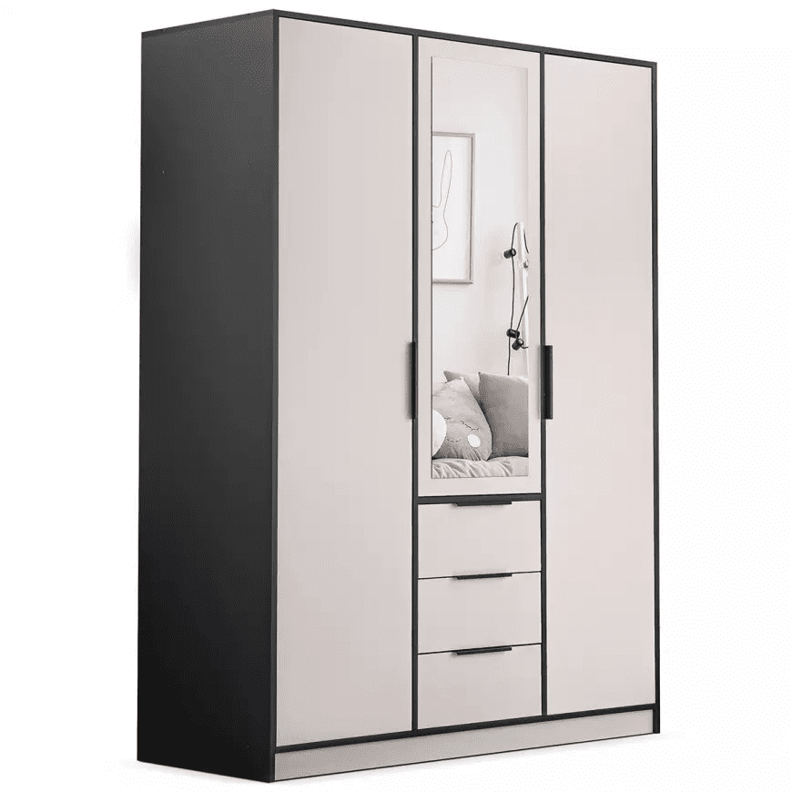 ArtStol Šatníková skriňa LATI D3 | čierna/kašmír