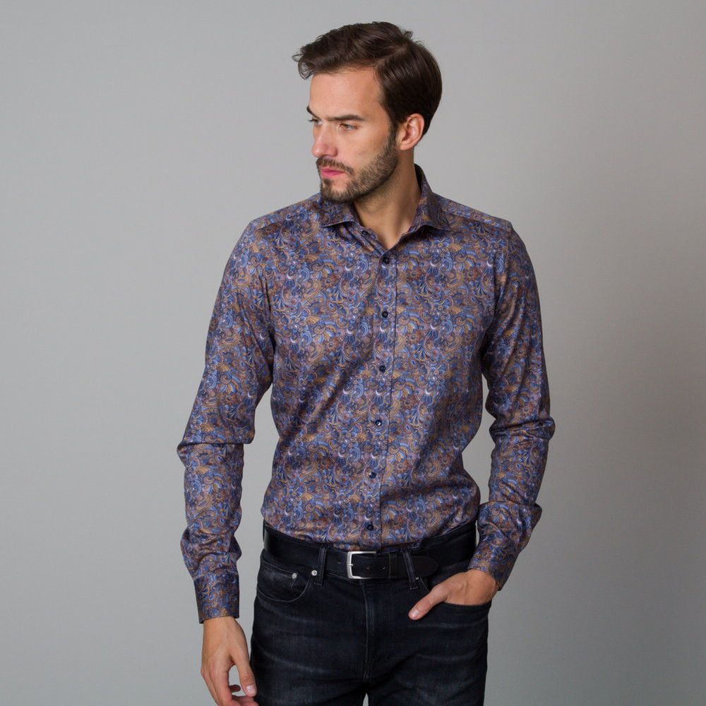 Pánska košeľa Slim Fit s orientálnym vzorom 12055