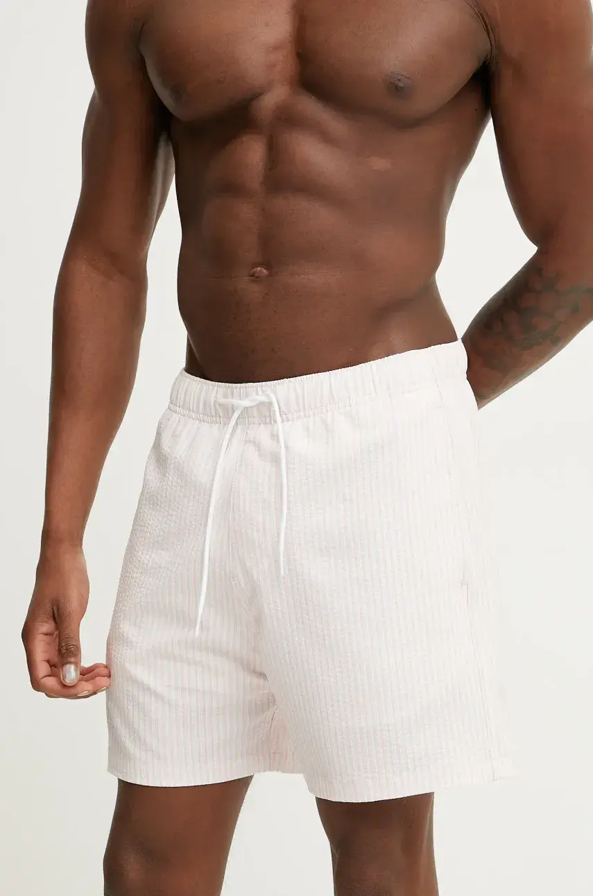 Plavkové šortky Hollister Co. oranžová farba, KI333-5010