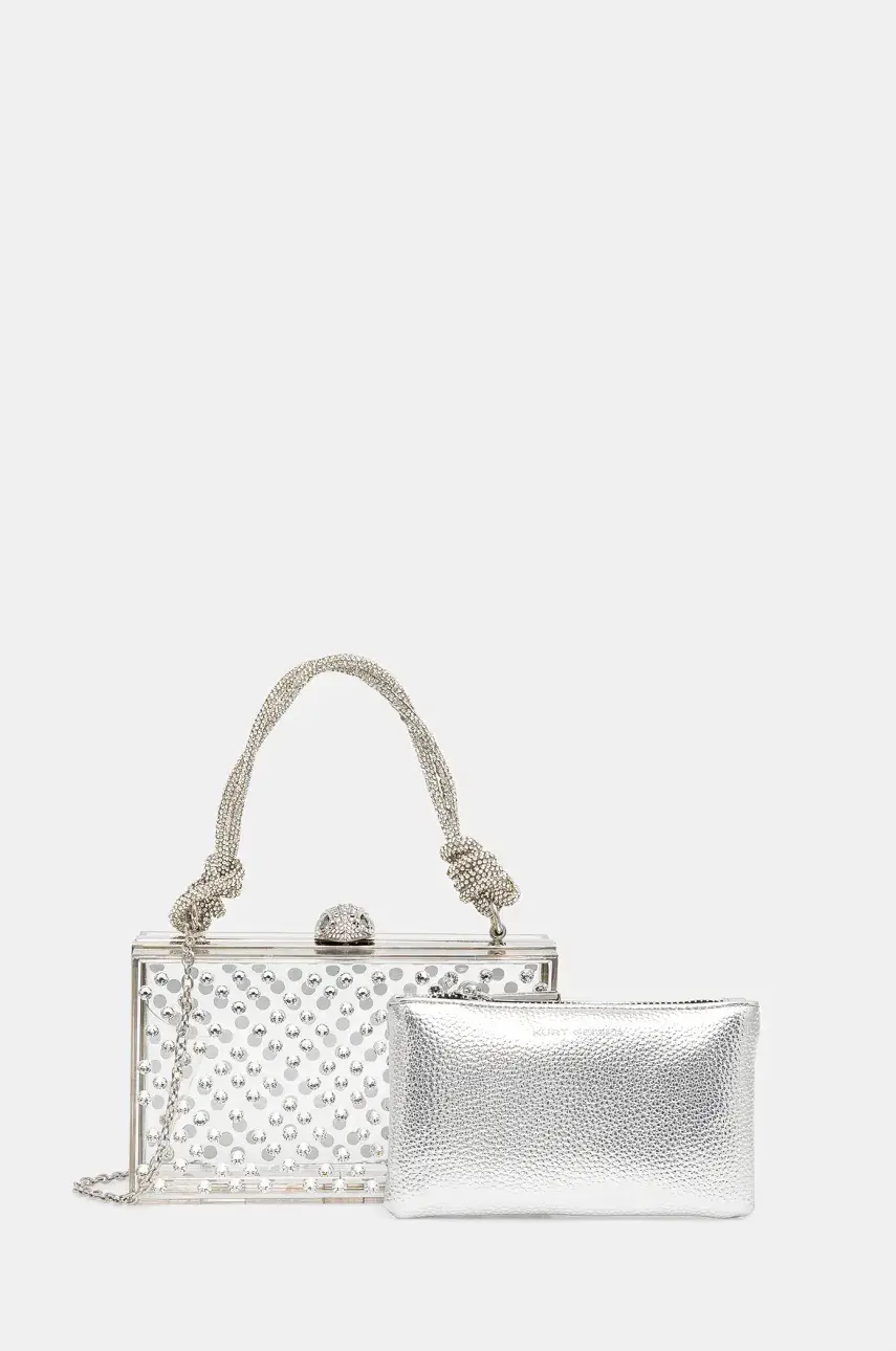 Listová kabelka Kurt Geiger London strieborná farba, 4356463999
