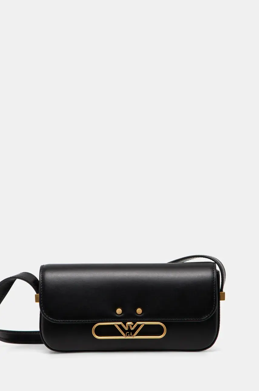 Kožená kabelka Emporio Armani čierna farba, EW001212 AF14786