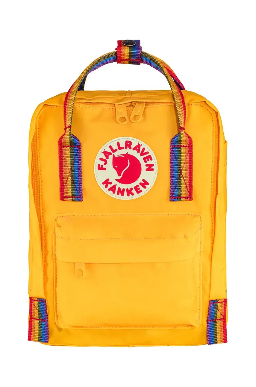 Detský ruksak Fjallraven Kanken Rainbow Mini žltá farba, malý, jednofarebný, F23621