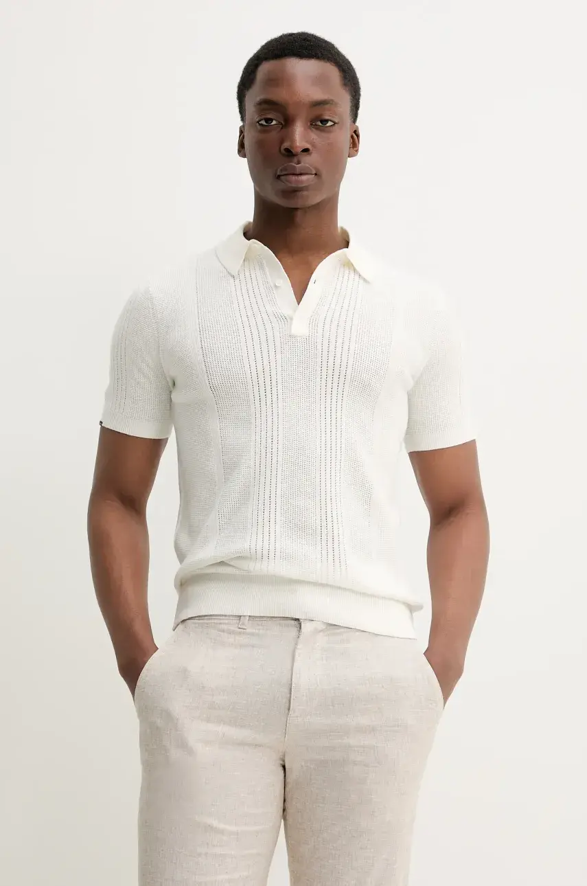 Polo tričko Superdry pánske, biela farba, jednofarebné, M1110390A-71D