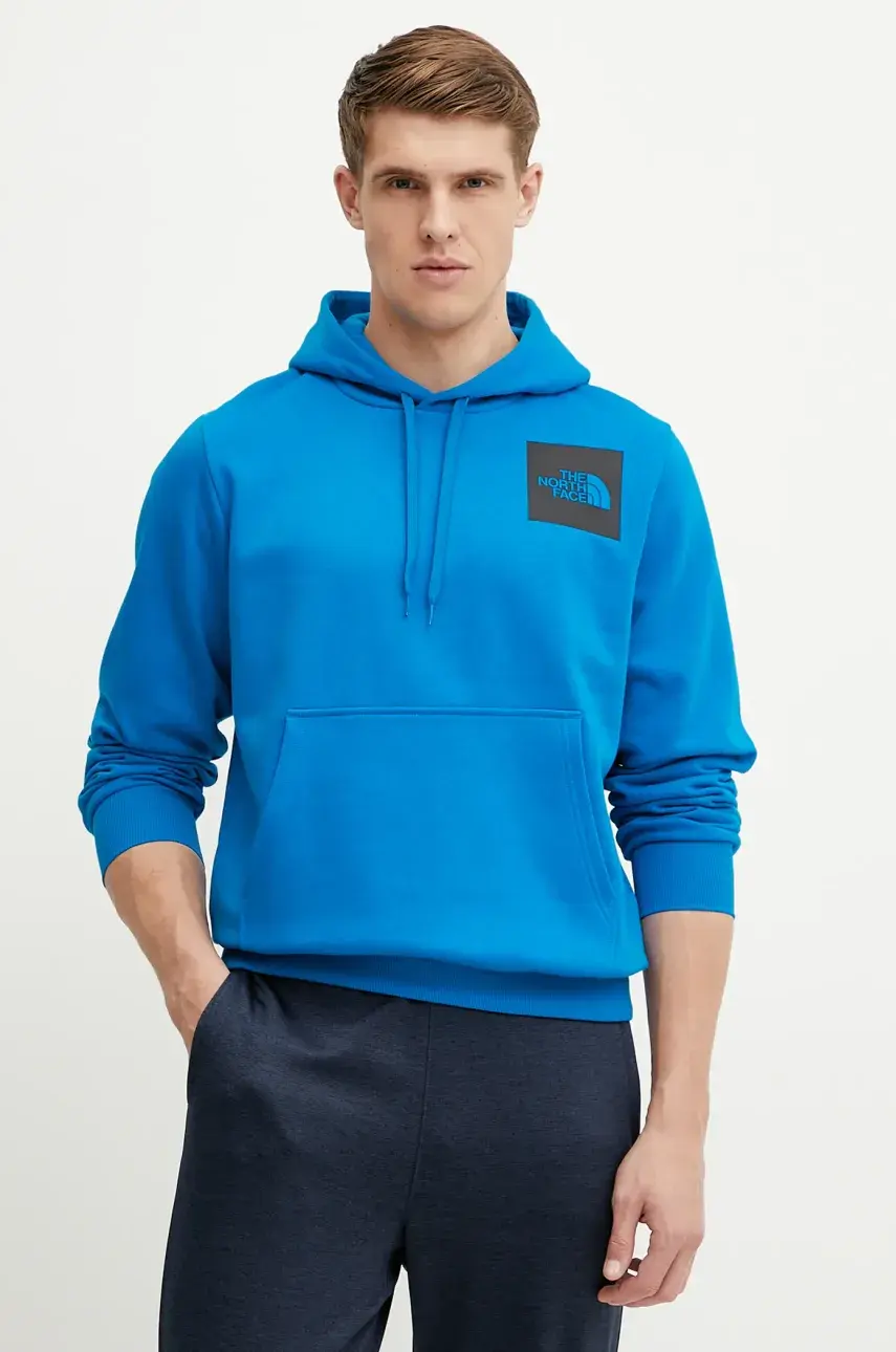 Mikina The North Face Fine pánska, s kapucňou, s potlačou, NF0A89EUT4S1