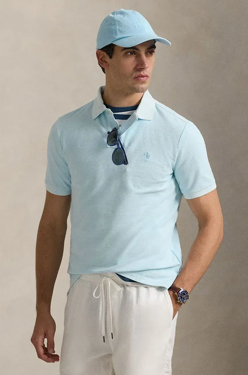 Bavlnené polo tričko Polo Ralph Lauren pánske, jednofarebné, 710969626