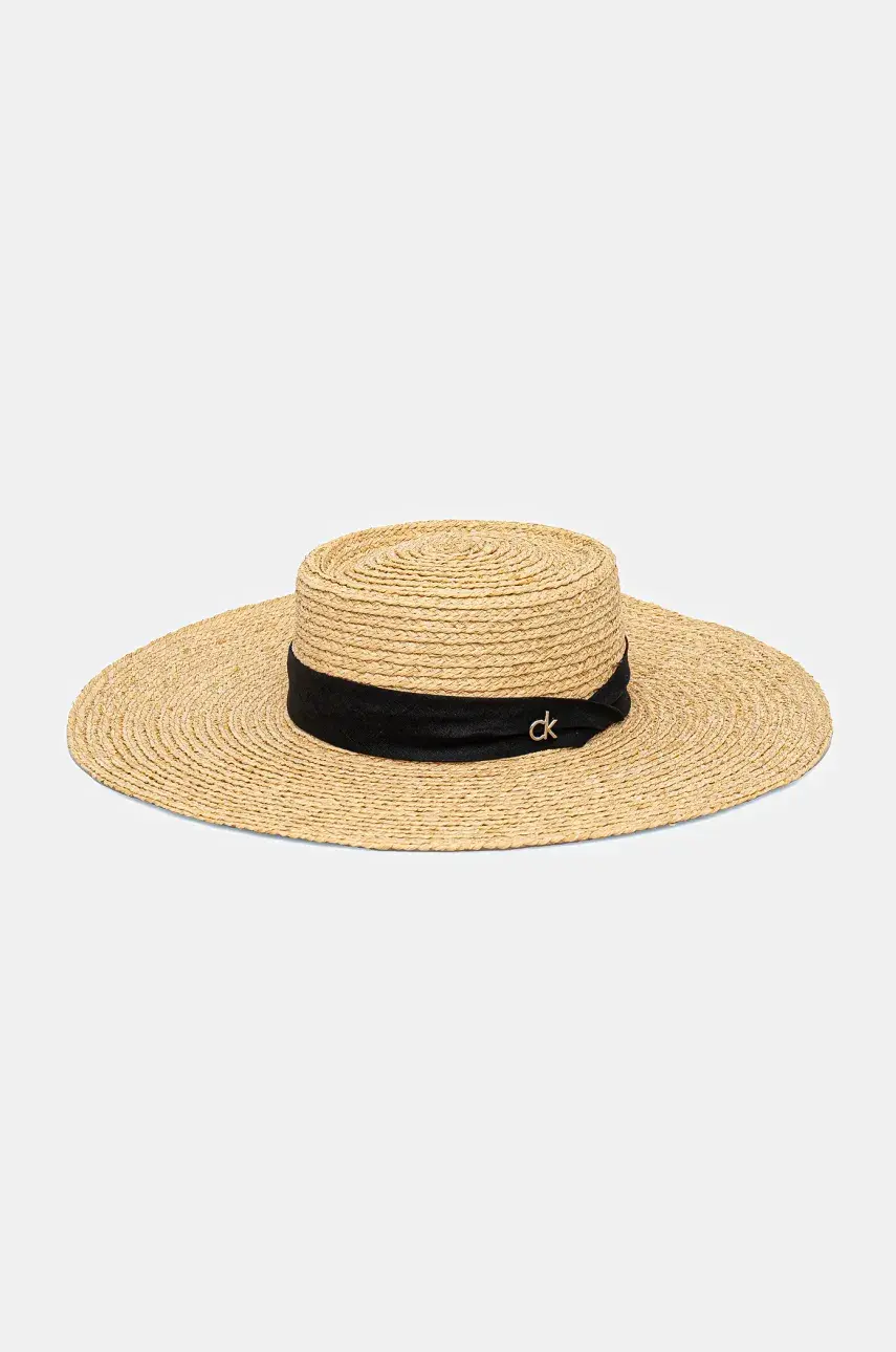 Klobúk Calvin Klein béžová farba, K60K612915