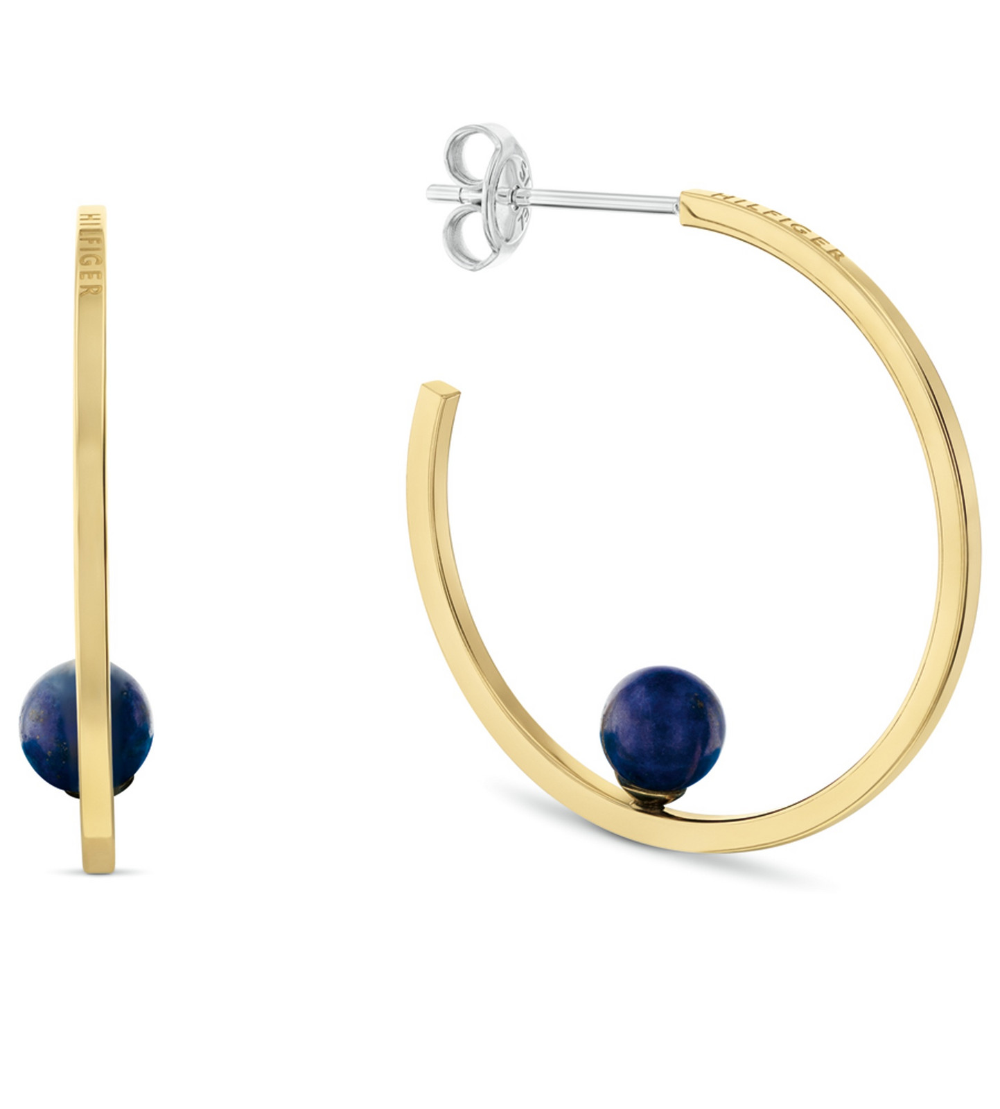 Tommy Hilfiger Pozlátené kruhy s lazuritom Semi-Precious Beads 2780966