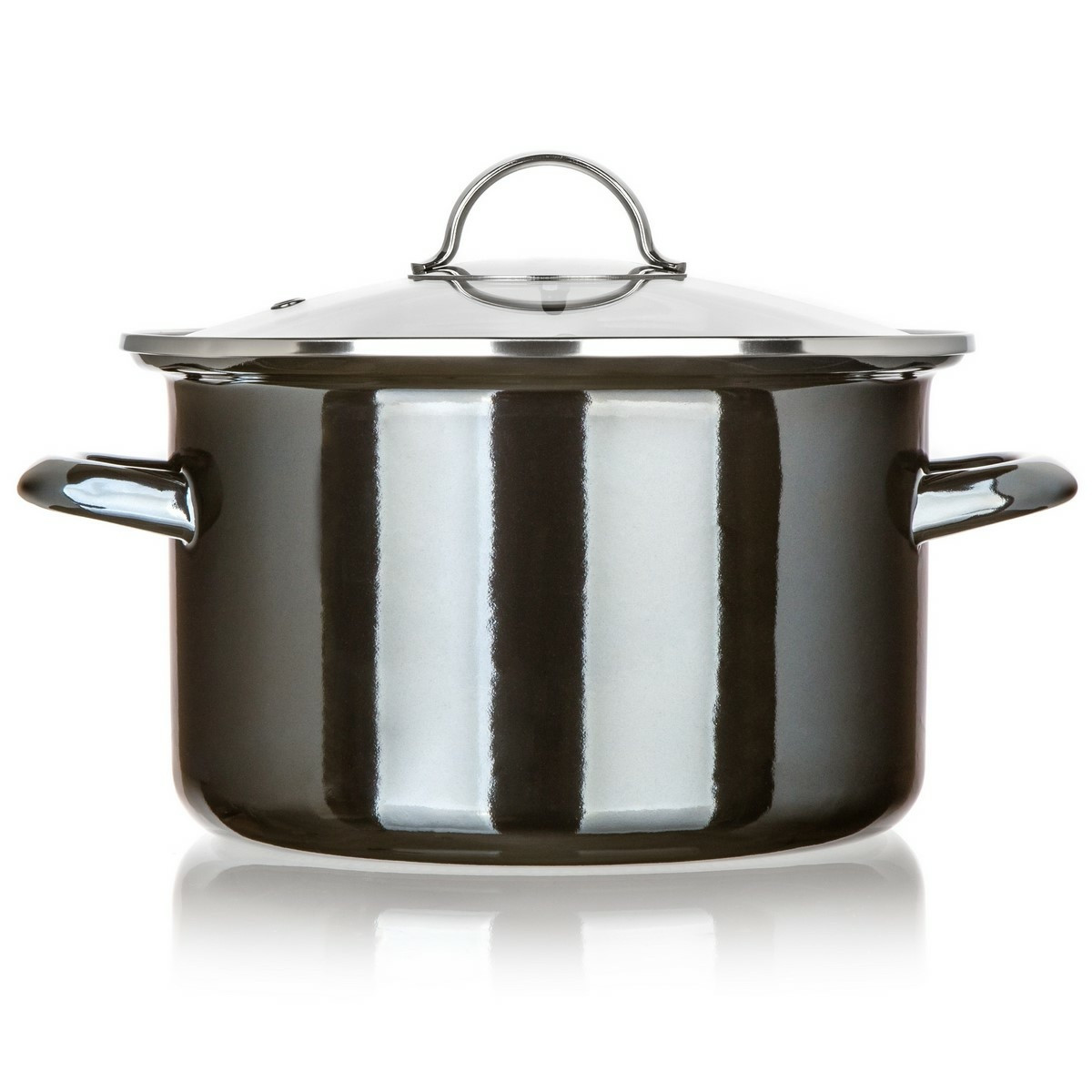 Banquet Smaltovaný hrniec METALLIC Black 24 cm,3,7 l, s pokrievkou, 24 cm