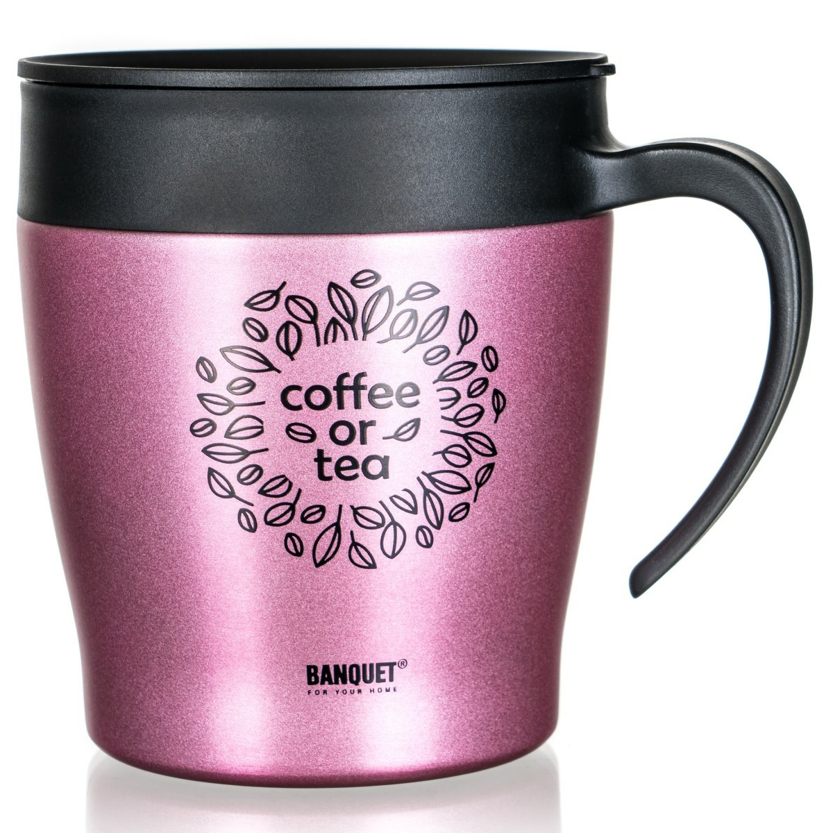 Banquet Cestovný termohrnček TAZZA 330 ml, ružový
