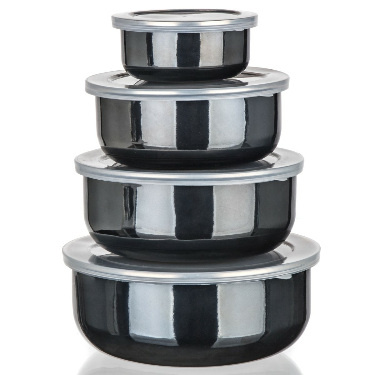 Banketová sada smaltovaných misiek METALLIC Black,8 ks