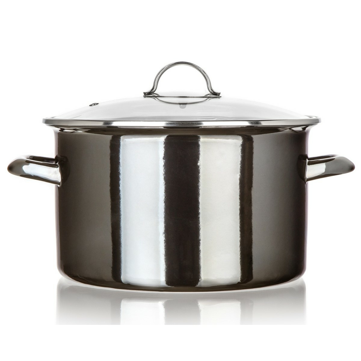 Banquet Smaltovaný hrniec METALLIC Black 26 cm, 6l, s pokrievkou, 26 cm