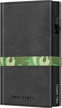 Tru Virtu peňaženka Click & Slide Strap Cross Nappa Black Camouflage / Black