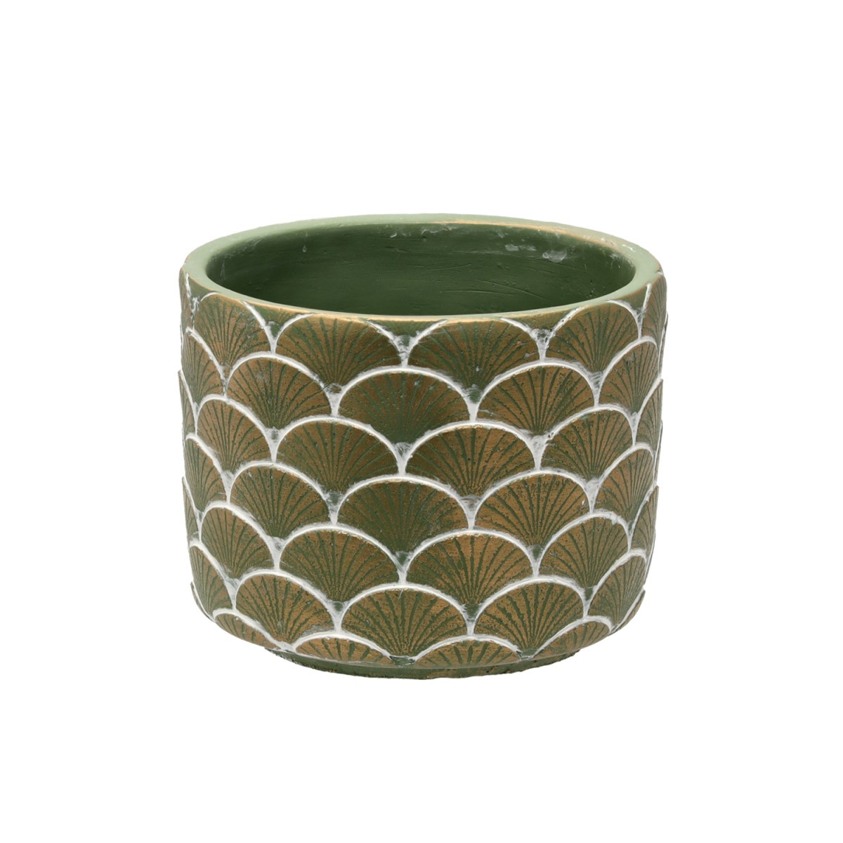 Cementový obal na květináč GREENY 17 cm zelený