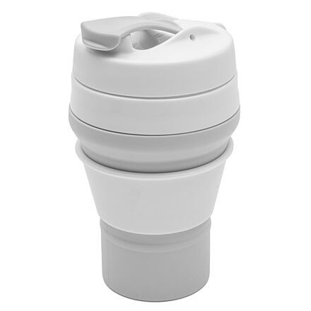 New Baby Silikónový skladací hrnček 350 ml 2v1 sivý