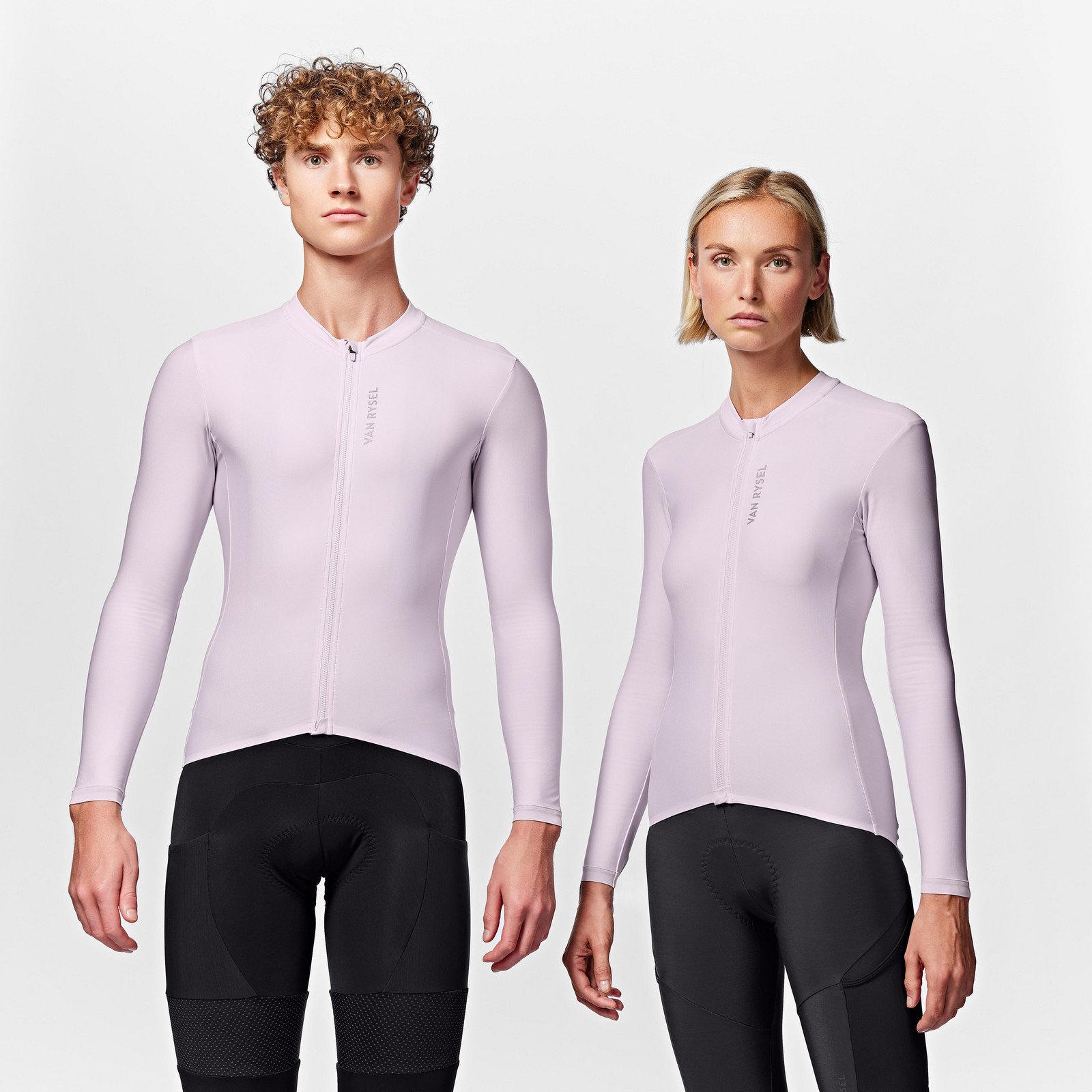 Unisex dres na cestnú cyklistiku Racer 2 dlhý rukáv medzisezóna fialový