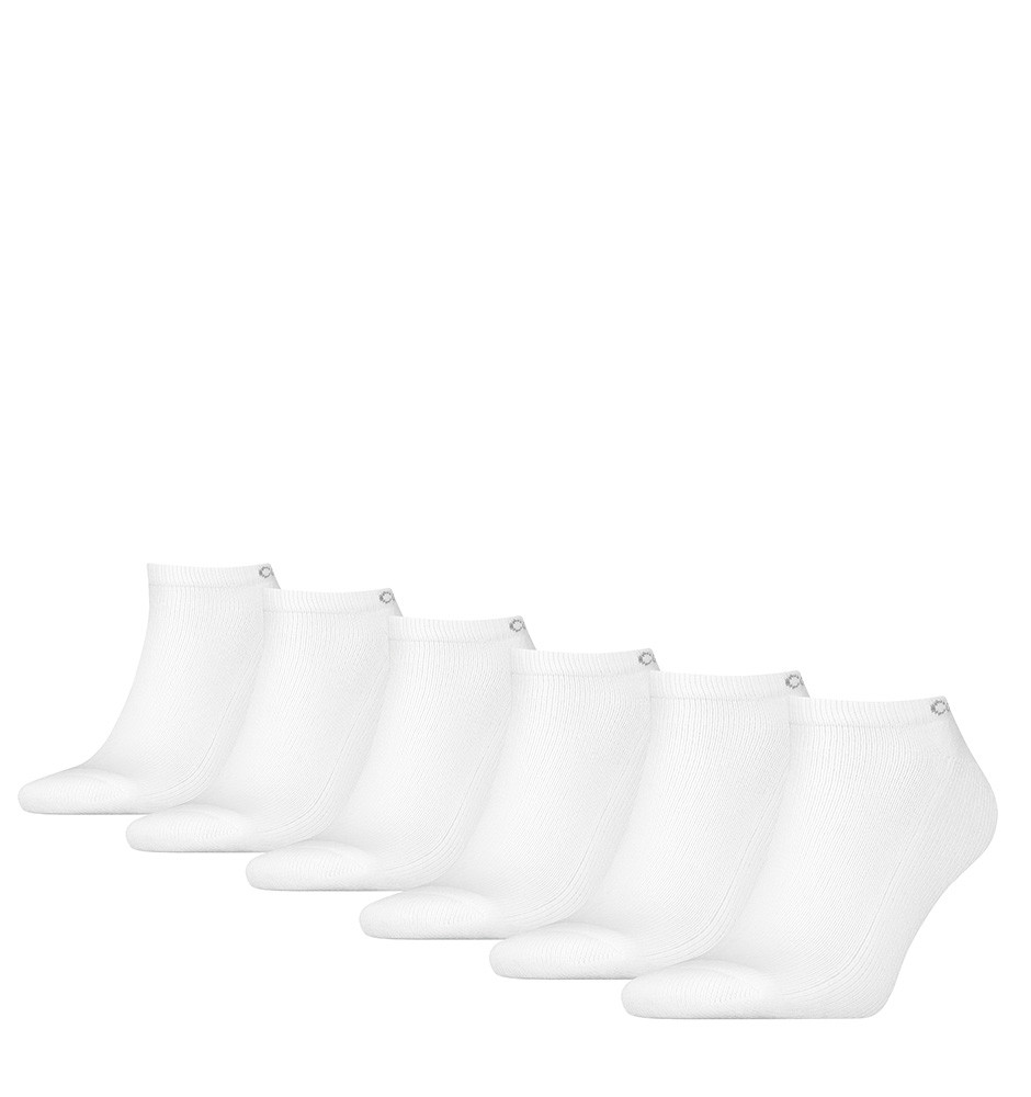 CALVIN KLEIN - 6PACK CK biele členkové ponožky s logom Calvin Klein