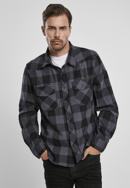 Brandit Checked Shirt black/charcoal - S