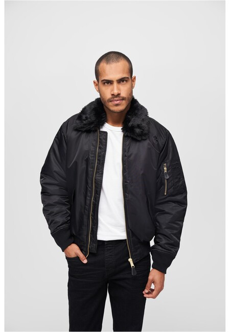 Brandit MA2 Jacket Fur Collar black - M