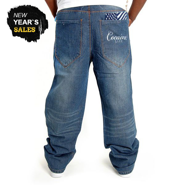 Cocaine Life Flaggy Logo Denim Medium Blue - 30