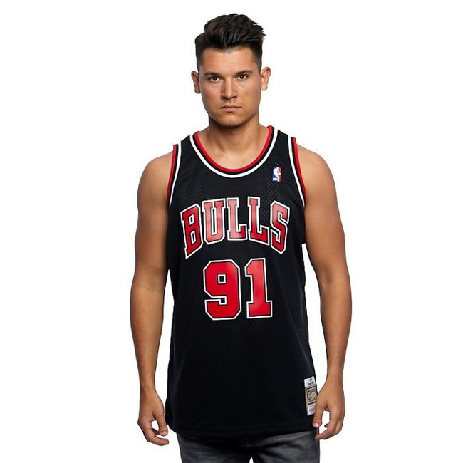 Mitchell & Ness Chicago Bulls #91 Dennis Rodman black / red Swingman Jersey - M
