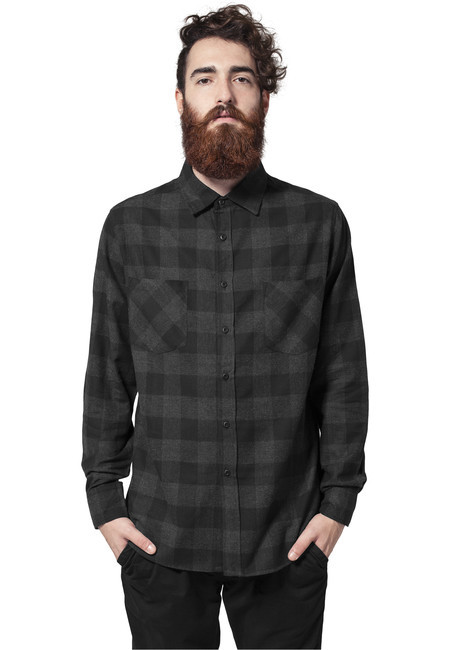 Urban Classics Checked Flanell Shirt blk/cha - S