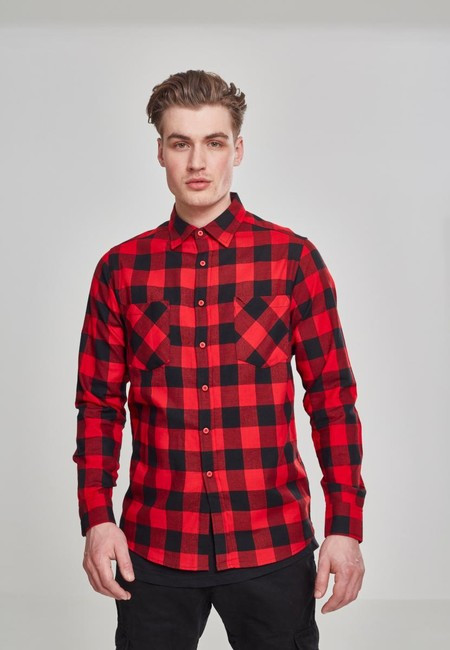 Urban Classics Checked Flanell Shirt blk/red - S