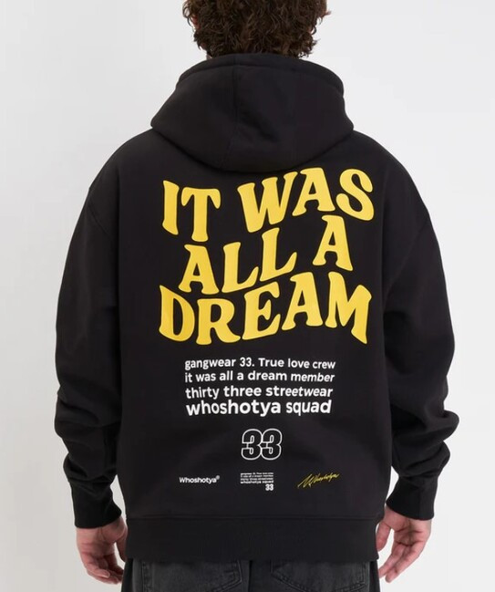 Whoshotya Dreamerz Heavy Oversize Hoodie Black - S