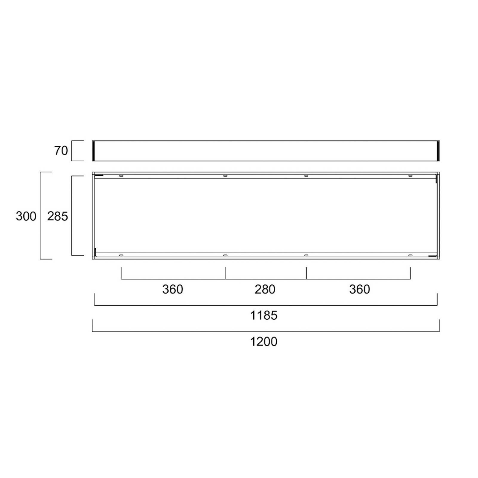 Sada montážnych rámov Sylvania pre LED panely, 120 x 30 cm