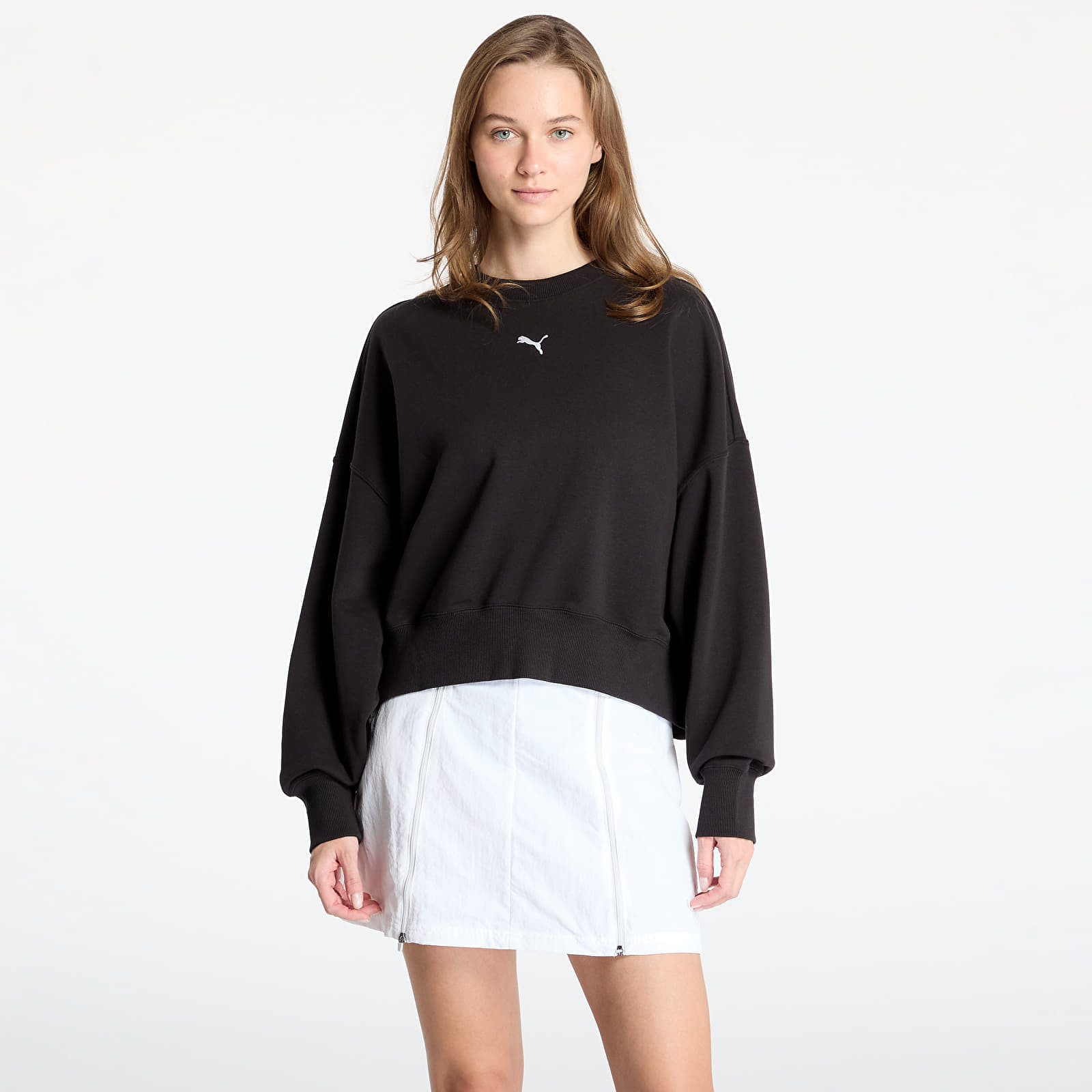 Mikina Puma Wardrobe Essentials Over-Oversized Crew PUMA Black XXS