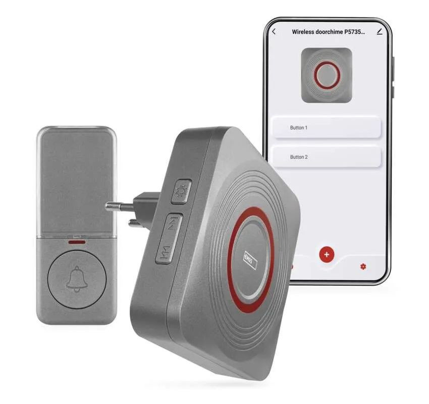 EMOS GoSmart Strieborný domový bezdrôtový zvonček do zásuvky s WiFi P5735SS