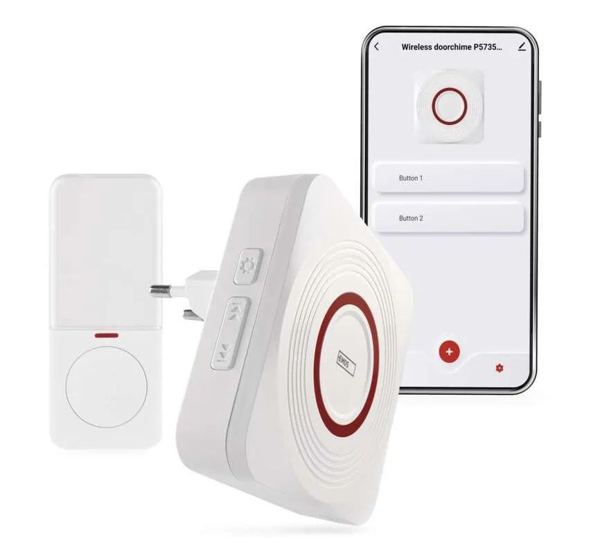 EMOS GoSmart Biely domový bezdrôtový zvonček do zásuvky s WiFi P5735WS