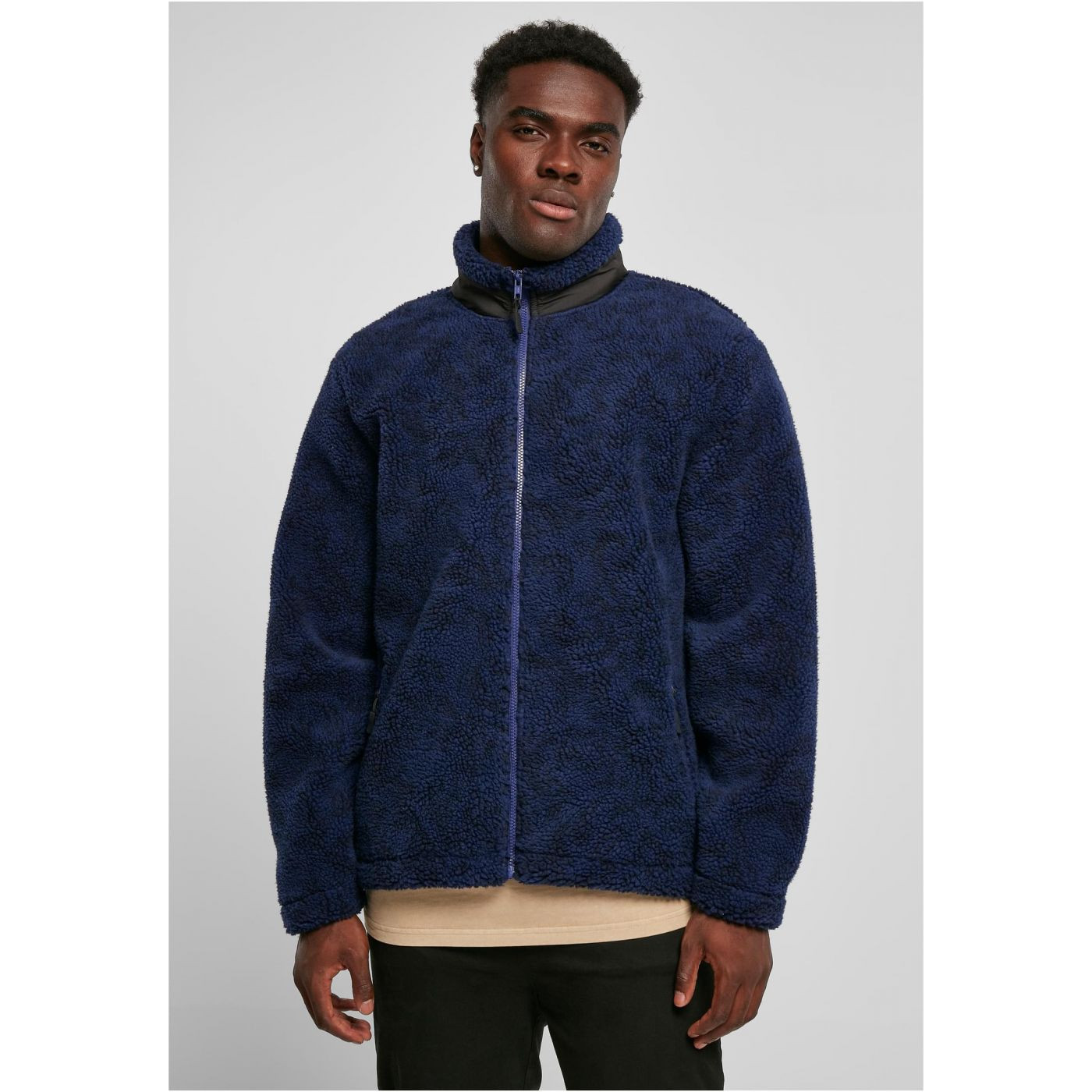 AOP Sherpa jacket dark blue amast