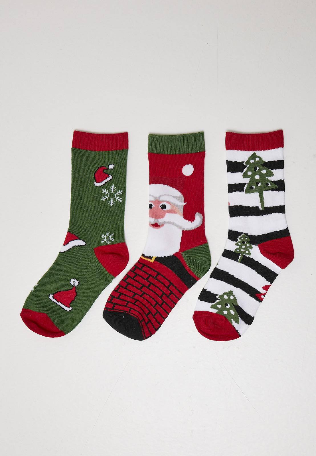 Stripe Santa Christmas Socks - 3-Pack multicolor