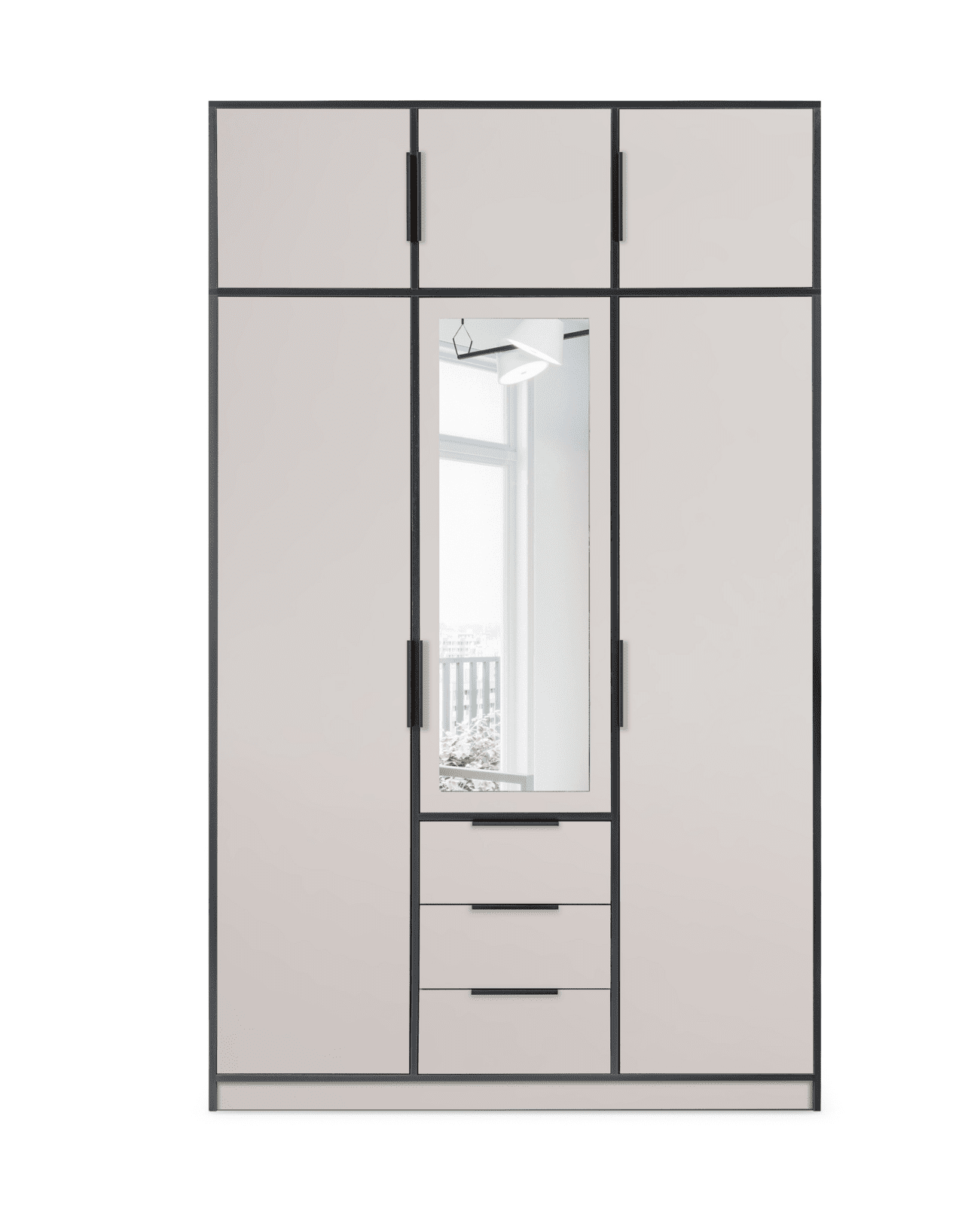 ArtStol Šatníková skriňa s nadstavcom LATI D3 | čierna/kašmír