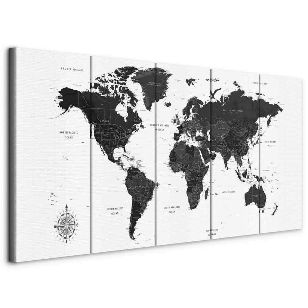 art geist OBRAZ NA PLÁTNE, text, mapa sveta,