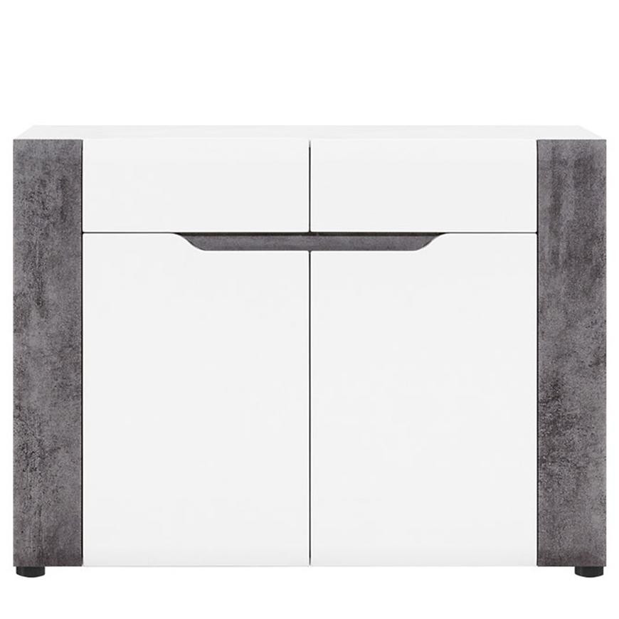 Komoda Brando B02 Biela/Betón 2d2s