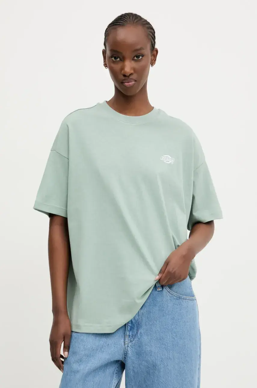 Bavlnené tričko Dickies dámske, zelená farba, DK0A4Y1BK361