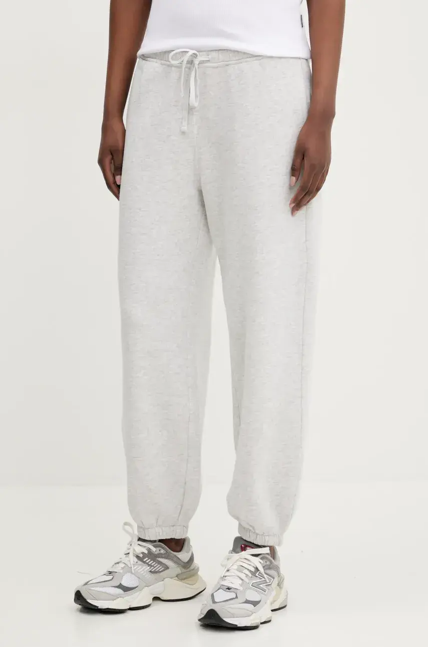 Tepláky Hollister Co. dámske, šedá farba, melanžové, KI347-5006
