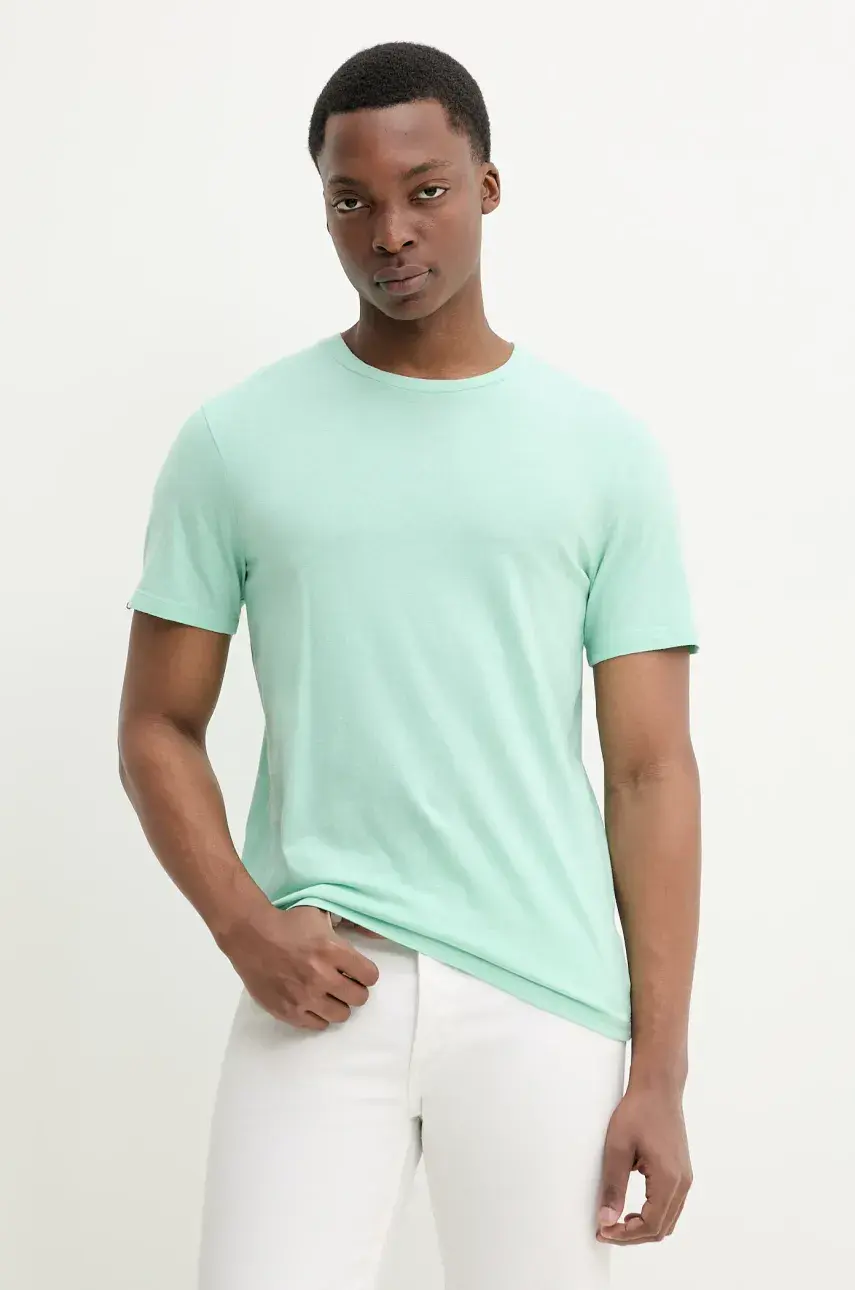 Bavlnené tričko Superdry pánske, zelená farba, jednofarebné, M1012140A-2MD