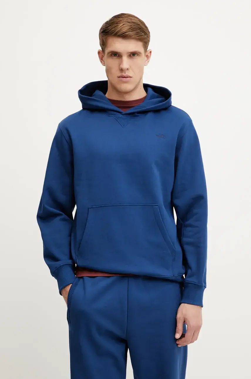 Bavlnená mikina The North Face Dome Relaxed pánska, tmavomodrá farba, s kapucňou, jednofarebná, NF0A8C43D1R1