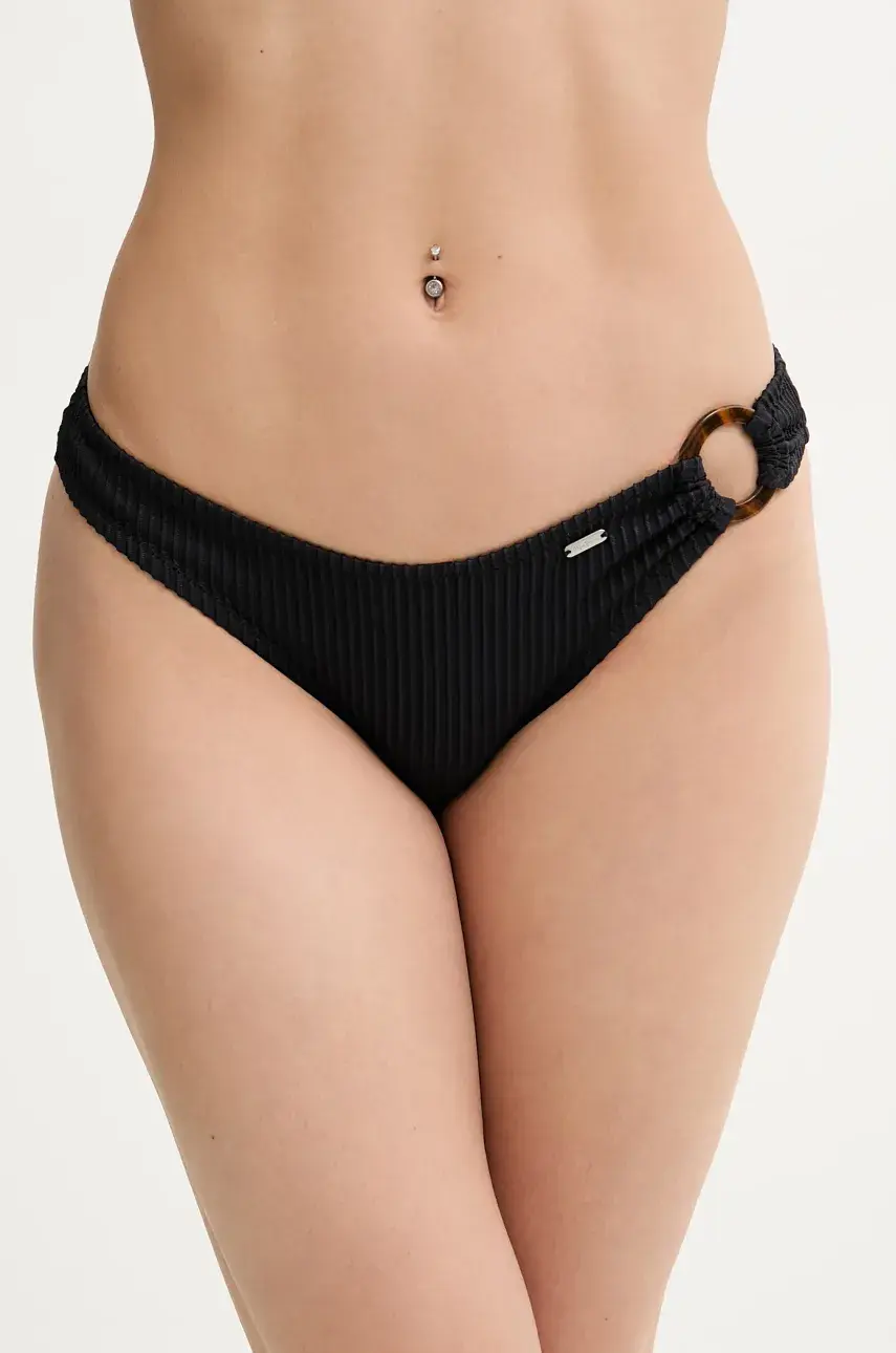 Plavkové nohavičky Pepe Jeans TEXTURED ASY BIKINI čierna farba, PLB10531