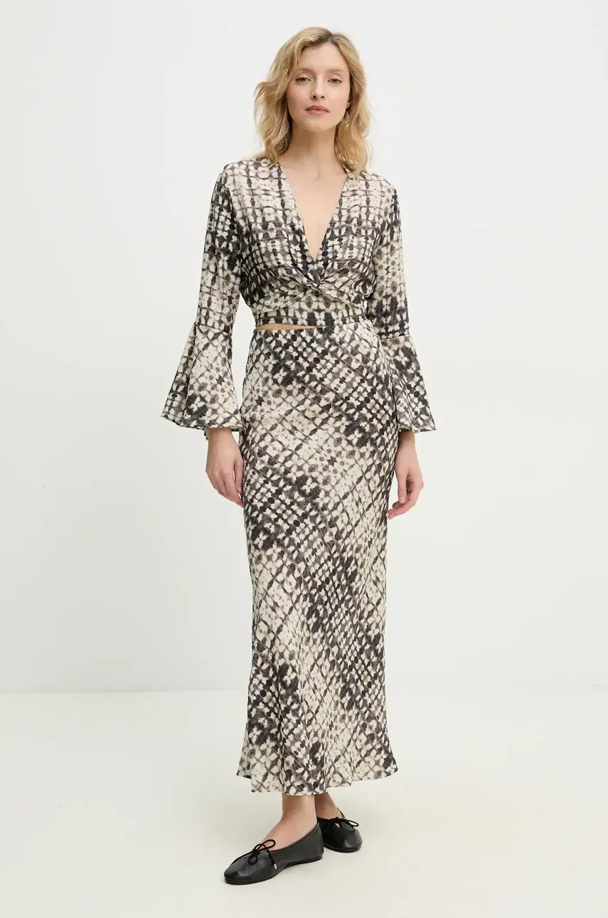 Súprava - blúzka a sukňa Answear Lab dámsky, béžová farba