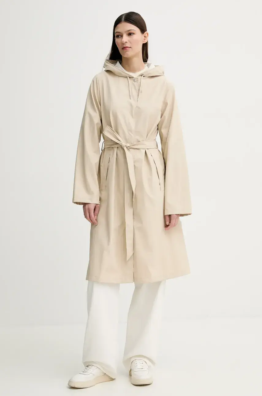 Bunda Rains A-Line Longer W Jacket W3 dámska, béžová farba, prechodná, 12040