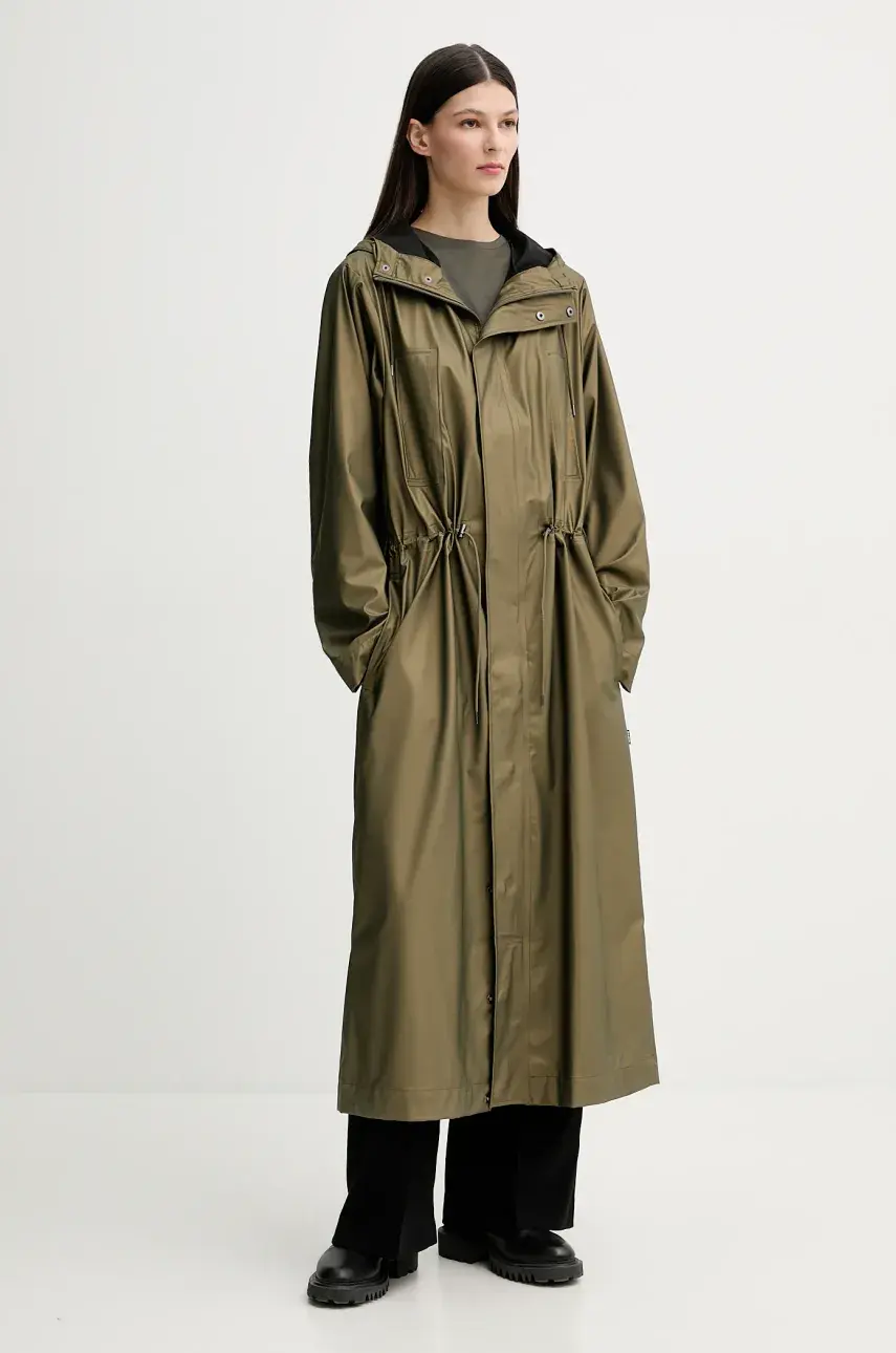 Bunda Rains Bold Longest Jacket W3 zelená farba, prechodná, 12120