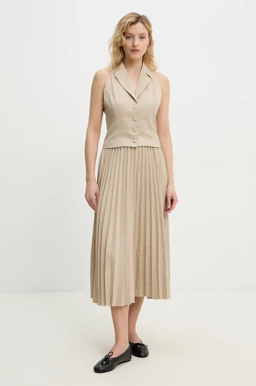 Vesta a sukňa Answear Lab dámske, béžová farba