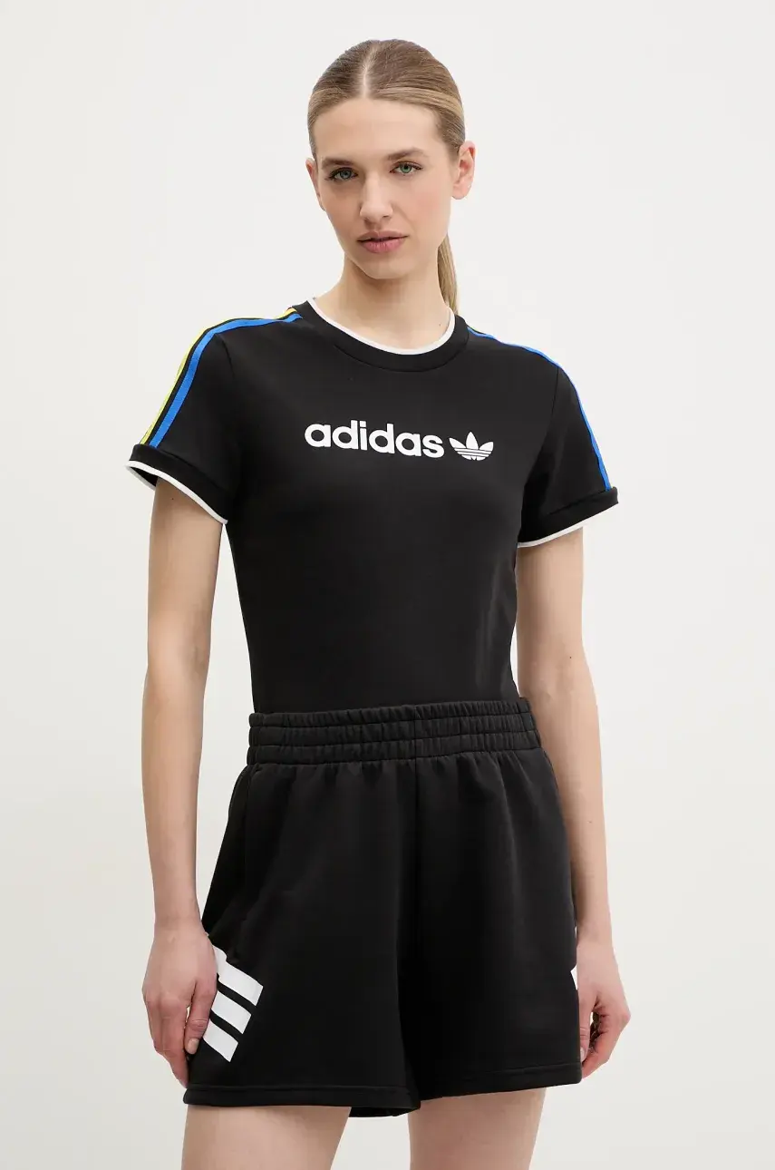 Tričko adidas Originals Linear dámske, čierna farba, JD2724