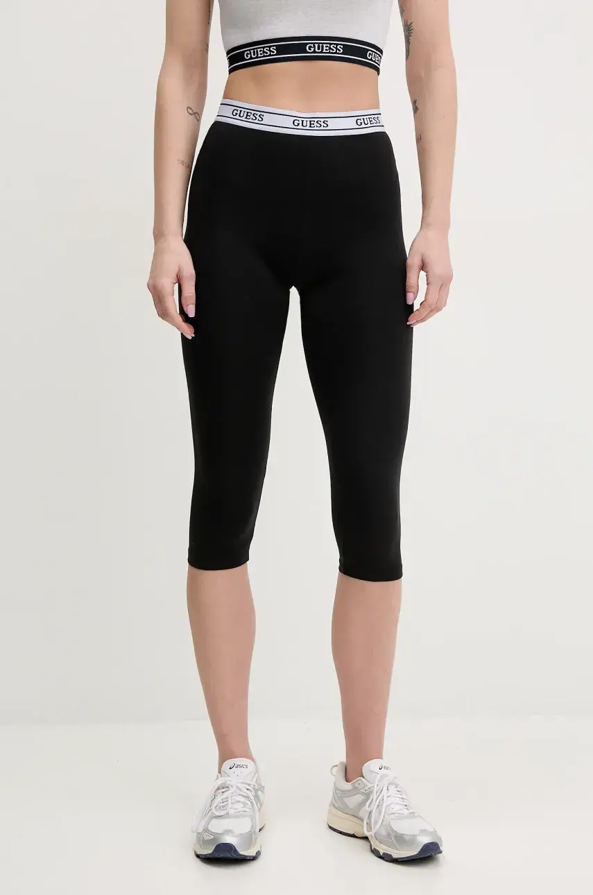 Legíny Guess ALINE dámske, čierna farba, s potlačou, V5GB14 KCSA2
