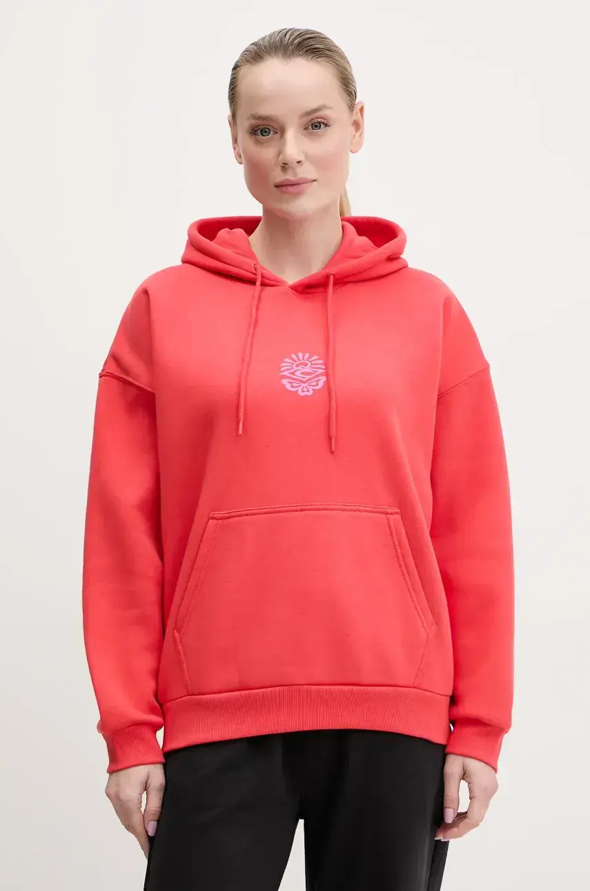 Mikina Rip Curl ICONS OF SURF HERITAGE dámska, červená farba, s kapucňou, s nášivkou, 06NWFL