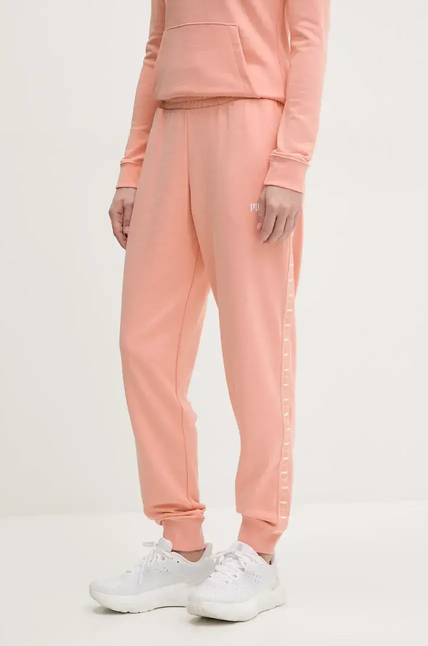 Tepláky Puma dámske, ružová farba, s potlačou, 685013